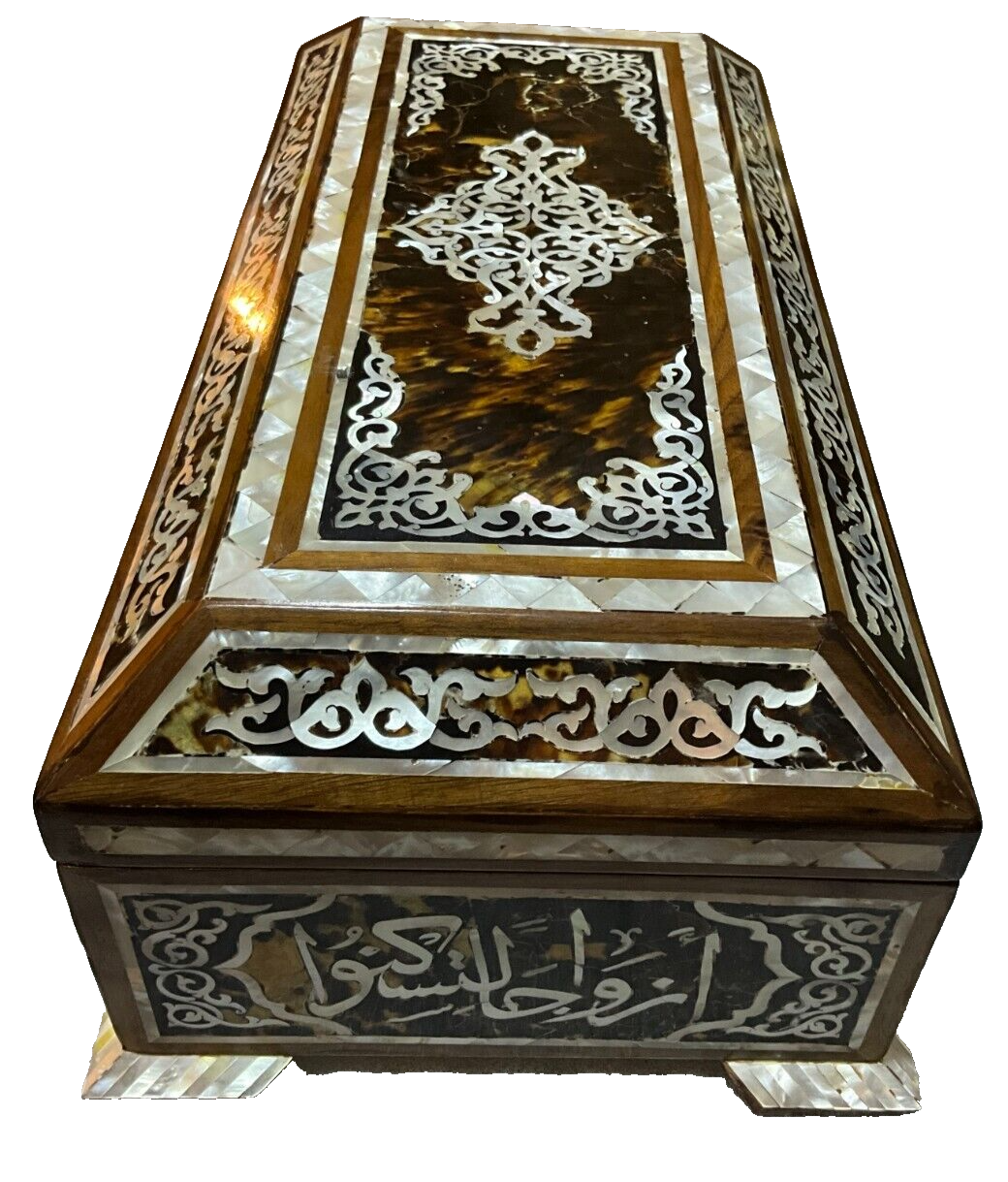 Handmade Wooden Jewelry Box Wood Trinket Storage Wood Box Mother of Pearl Inlay