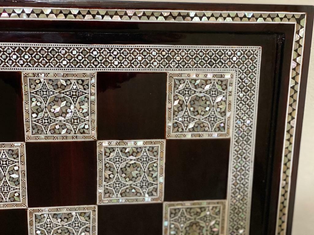 Handmade, Wooden Backgammon Board, Wood Chess Board, Mother of Pearl Inlay (20")