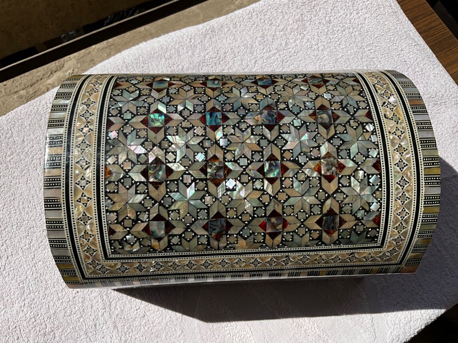 Handmade Wooden Jewelry Box Wood Trinket Storage Wood Box Mother of Pearl Inlay