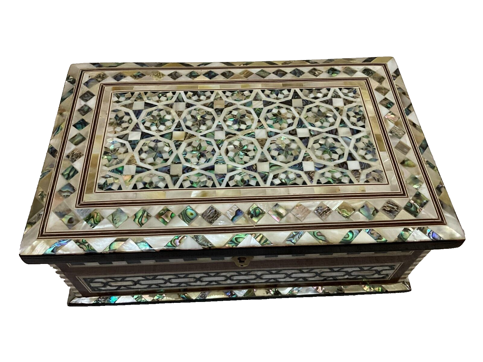 Handmade Wooden Jewelry Box Wood Trinket Storage Wood Box Mother of Pearl Inlay
