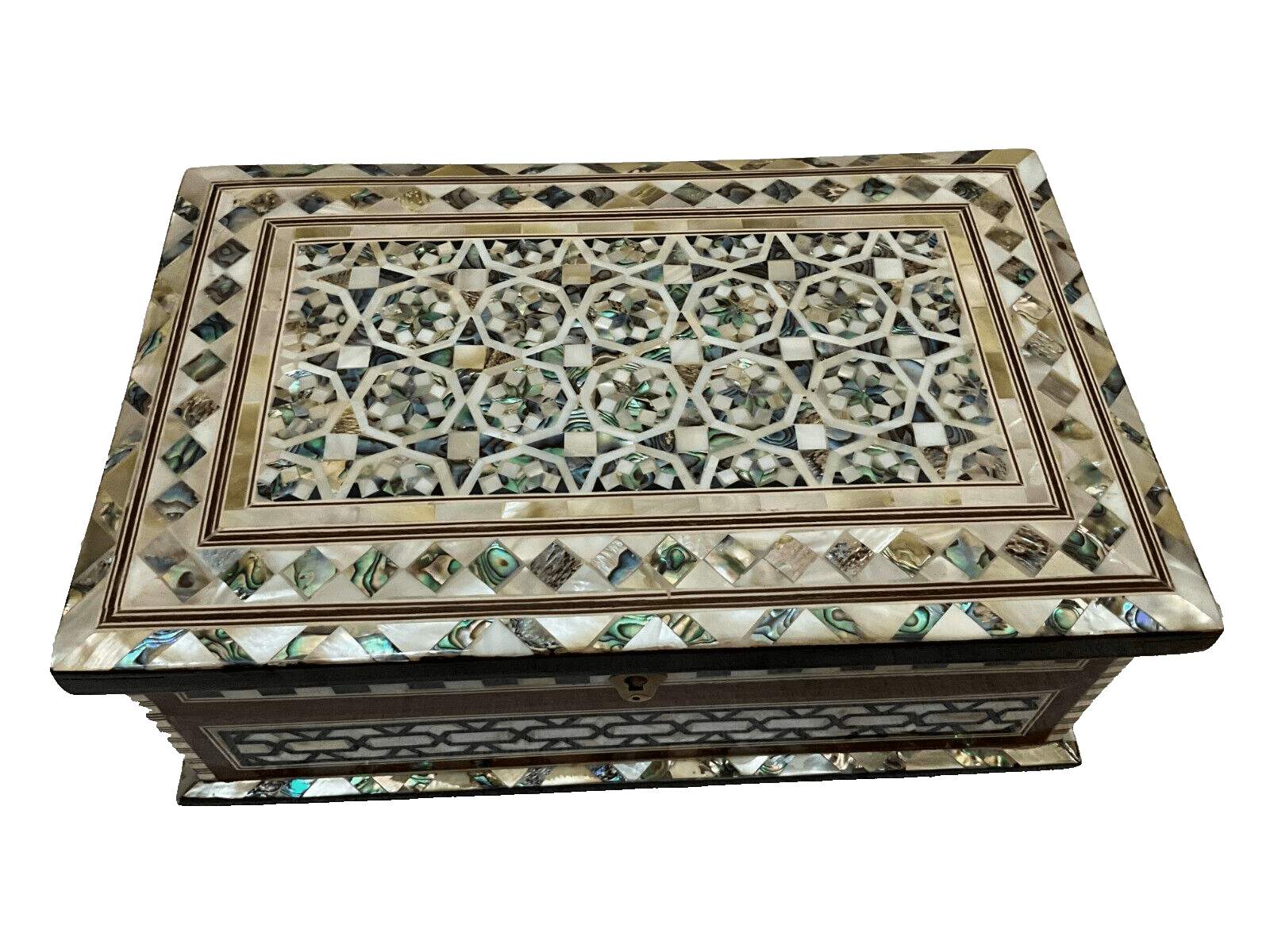 Handmade Wooden Jewelry Box Wood Trinket Storage Wood Box Mother of Pearl Inlay - Laila Hand Made Gifts