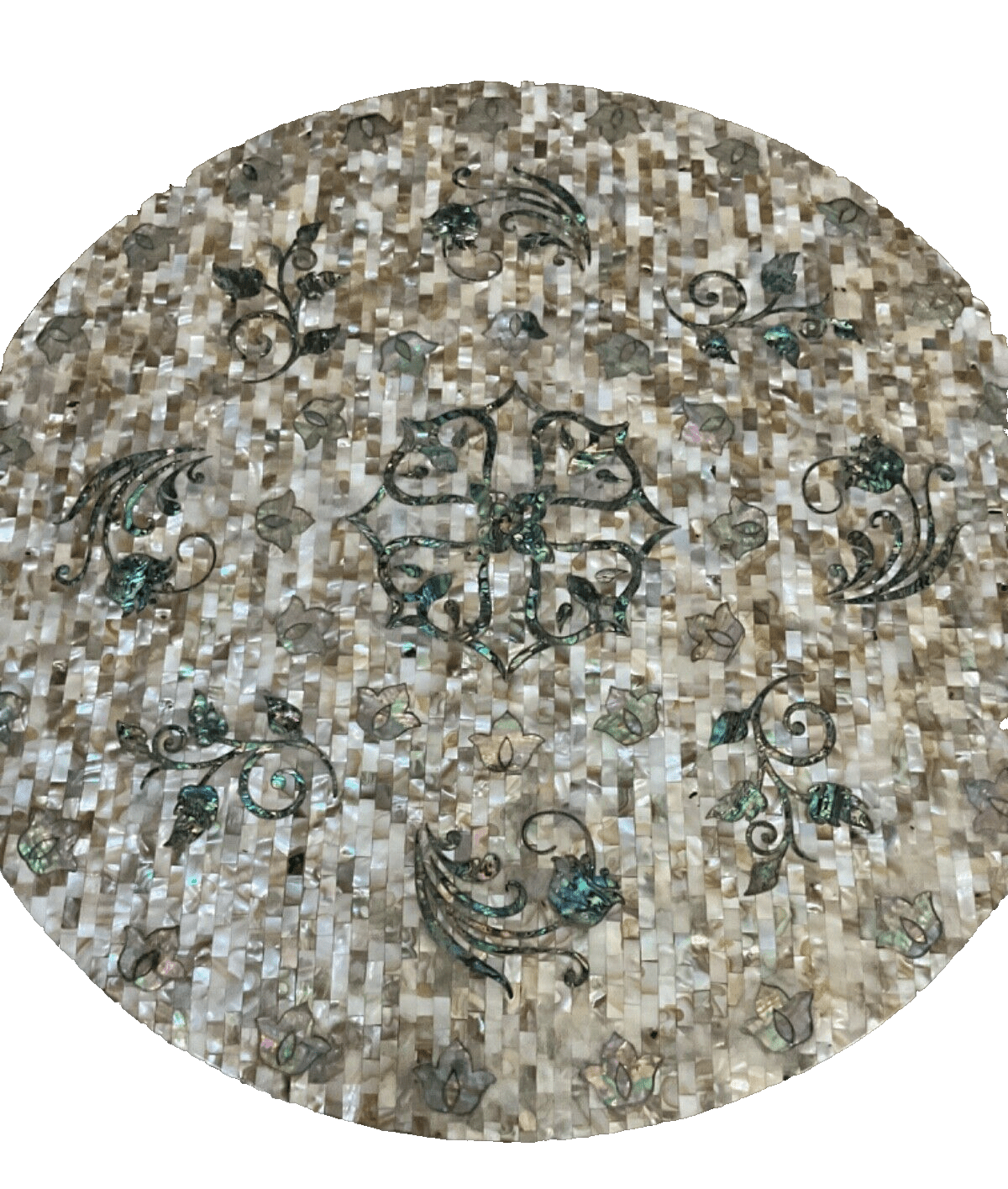 Handmade Wooden End Table Carving Wood Table Home Decor Mother of Pearl Inlay - Laila Hand Made Gifts