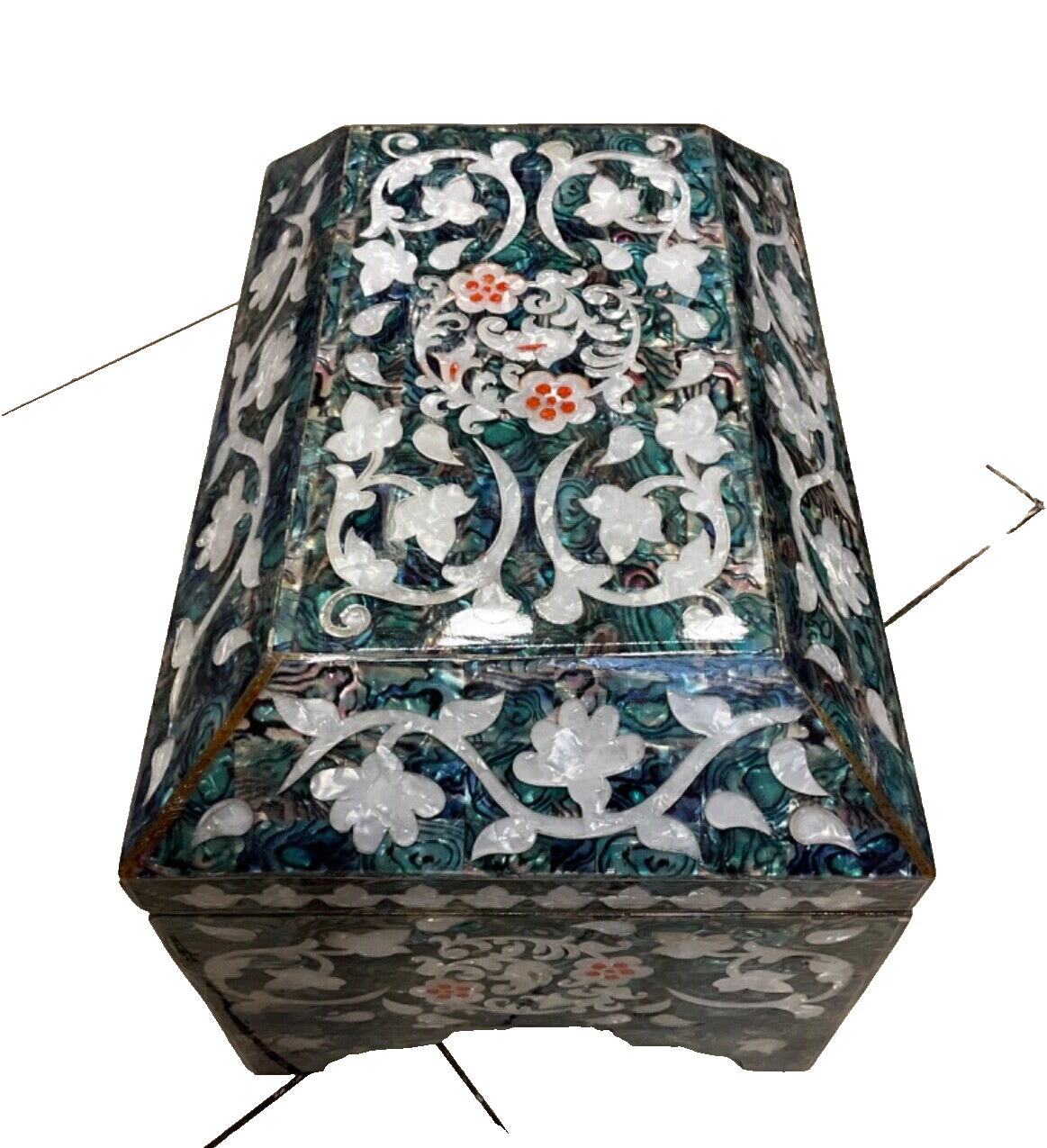 Handmade Wooden Jewelry Box Wood Trinket Storage Wood Box Mother of Pearl Inlay