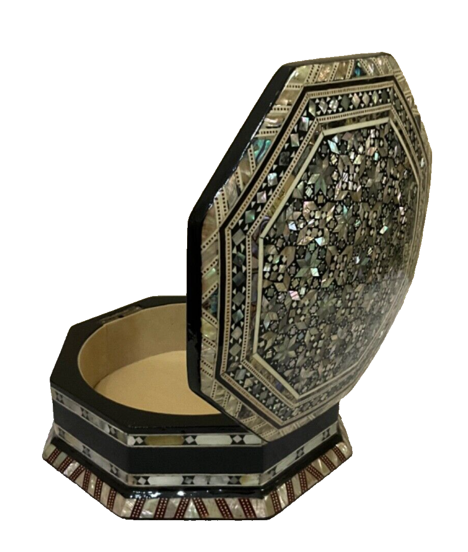 Handmade Wooden Jewelry Box Wood Trinket Storage Wood Box Mother of Pearl Inlay