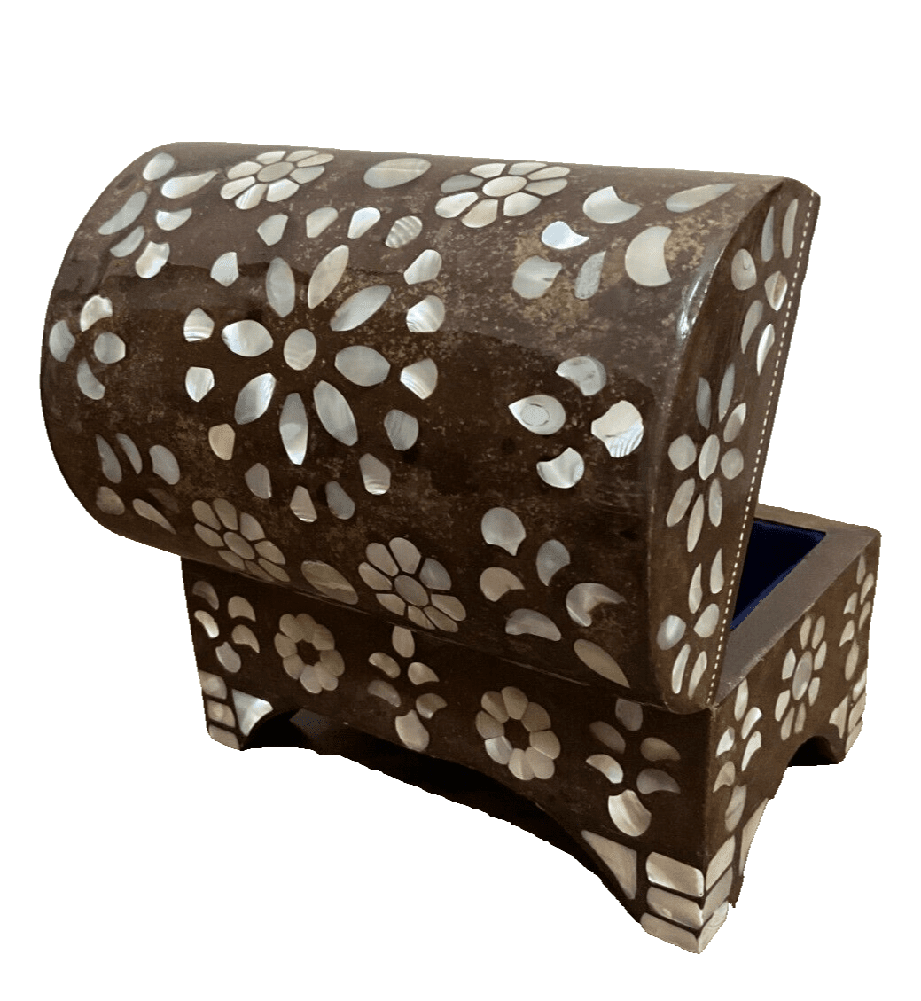 Handmade Wooden Jewelry Box Wood Trinket Storage Wood Box Mother of Pearl Inlay - Laila Hand Made Gifts