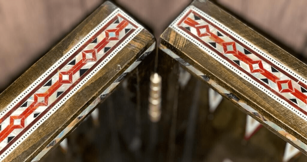 Handmade, Wooden Backgammon Board, Wood Chess Board, Mother of Pearl Inlay (21") - Laila Hand Made Gifts