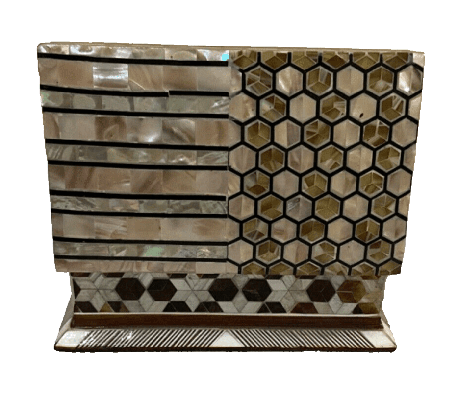 Handmade Wooden Jewelry Box Wood Trinket Storage Wood Box Mother of Pearl Inlay - Laila Hand Made Gifts