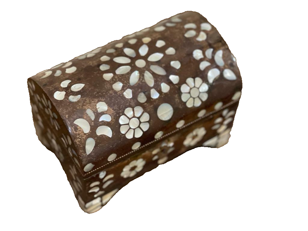 Handmade Wooden Jewelry Box Wood Trinket Storage Wood Box Mother of Pearl Inlay