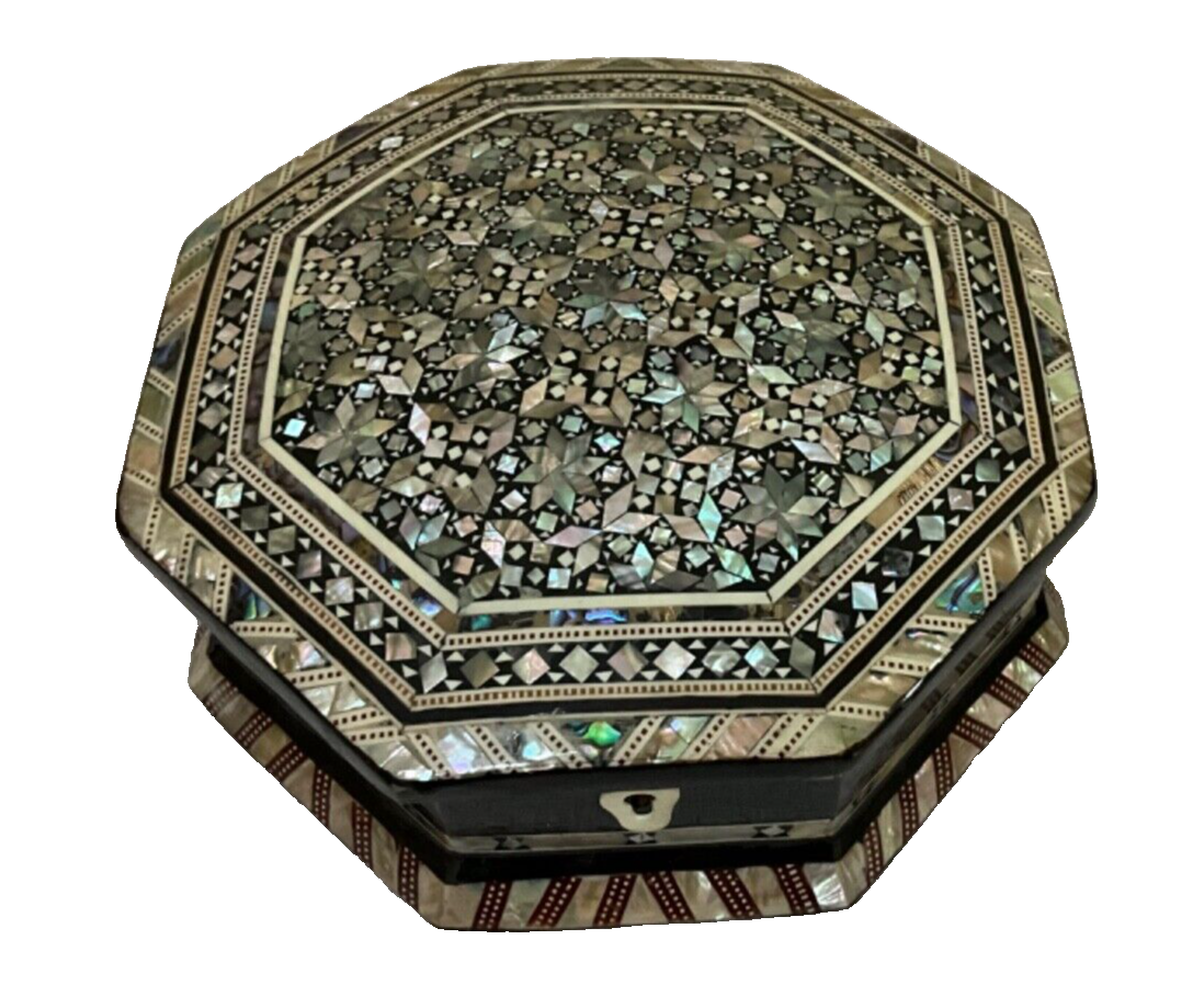 Handmade Wooden Jewelry Box Wood Trinket Storage Wood Box Mother of Pearl Inlay