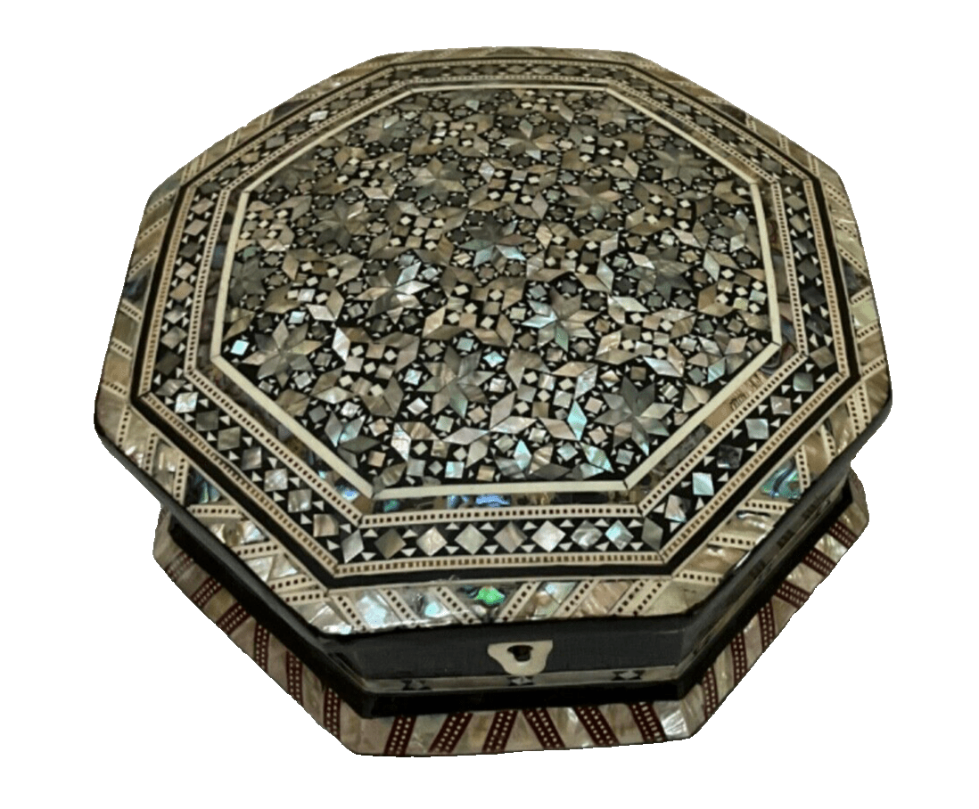 Handmade Wooden Jewelry Box Wood Trinket Storage Wood Box Mother of Pearl Inlay - Laila Hand Made Gifts