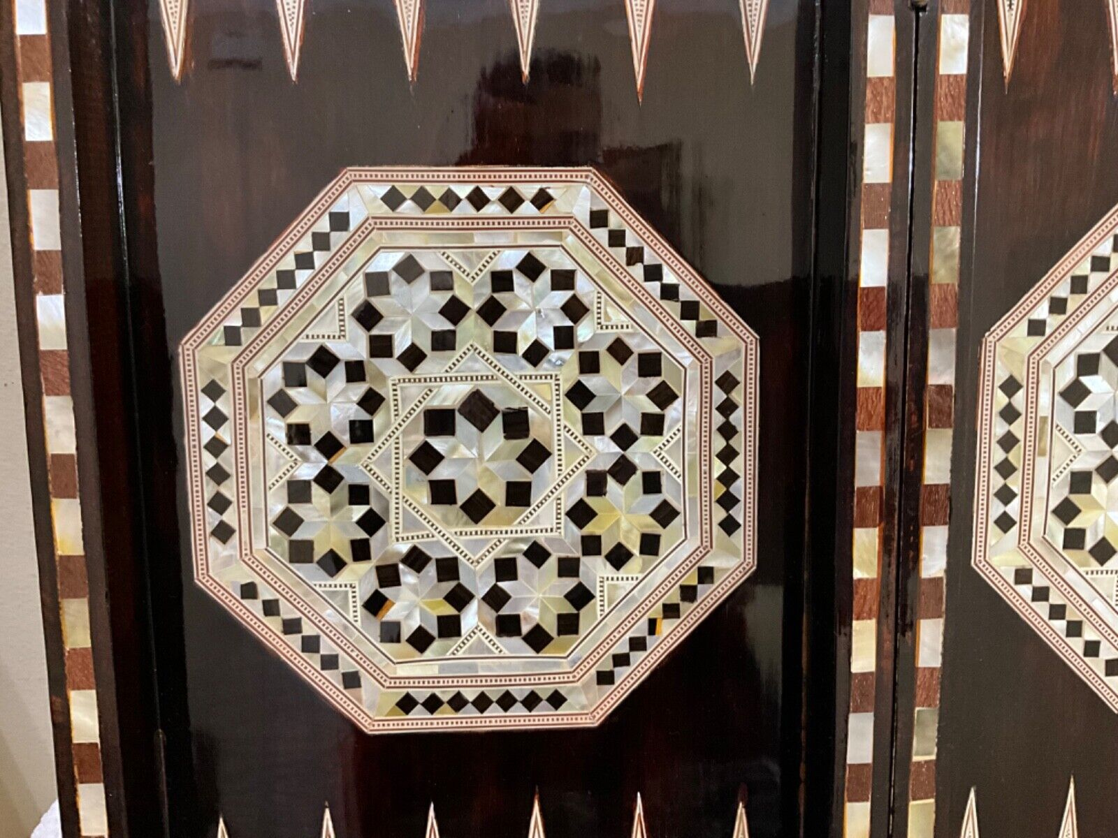 Handmade, Wooden Backgammon Board, Wood Chess Board, Mother of Pearl Inlay (21")