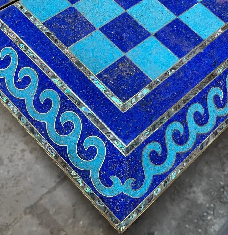 Handmade, Wooden Backgammon Board, Wood Chess Board, Mother of Pearl Inlay 21.6" - Laila Hand Made Gifts