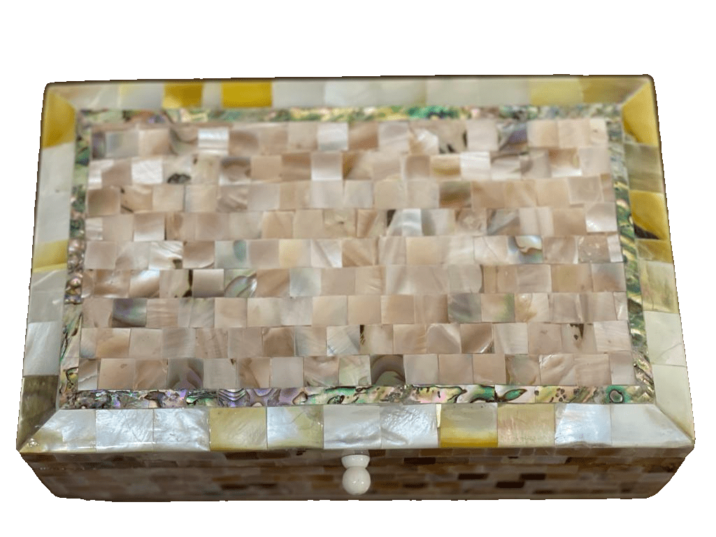 Handmade Wooden Jewelry Box Wood Trinket Storage Wood Box Mother of Pearl Inlay - Laila Hand Made Gifts