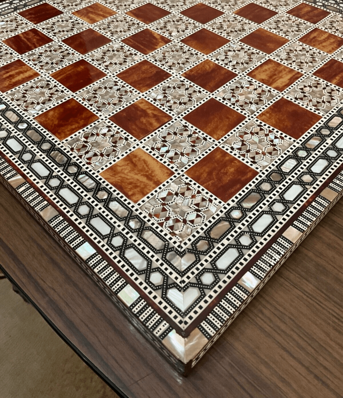 Handmade, Luxury, Wooden Chess Board, Wood Chess Board, Game Board, Inlaid Shell - Laila Hand Made Gifts