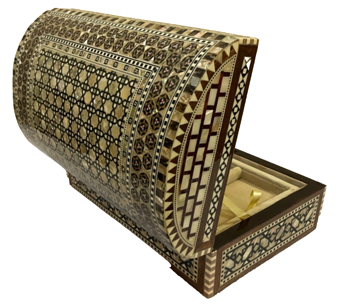 Handmade Wooden Jewelry Box Wood Trinket Storage Wood Box Mother of Pearl Inlay