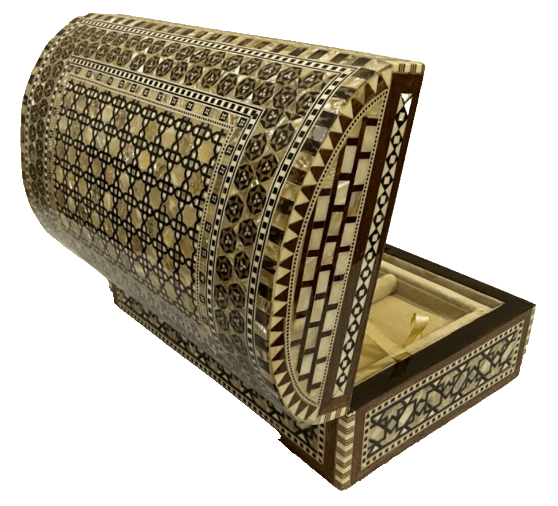 Handmade Wooden Jewelry Box Wood Trinket Storage Wood Box Mother of Pearl Inlay - Laila Hand Made Gifts