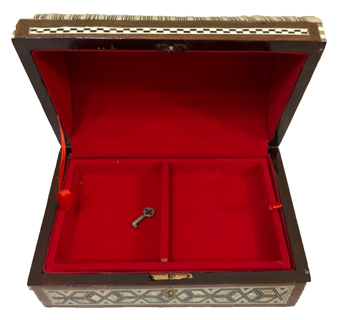 Handmade Wooden Jewelry Box Wood Trinket Storage Wood Box Mother of Pearl Inlay
