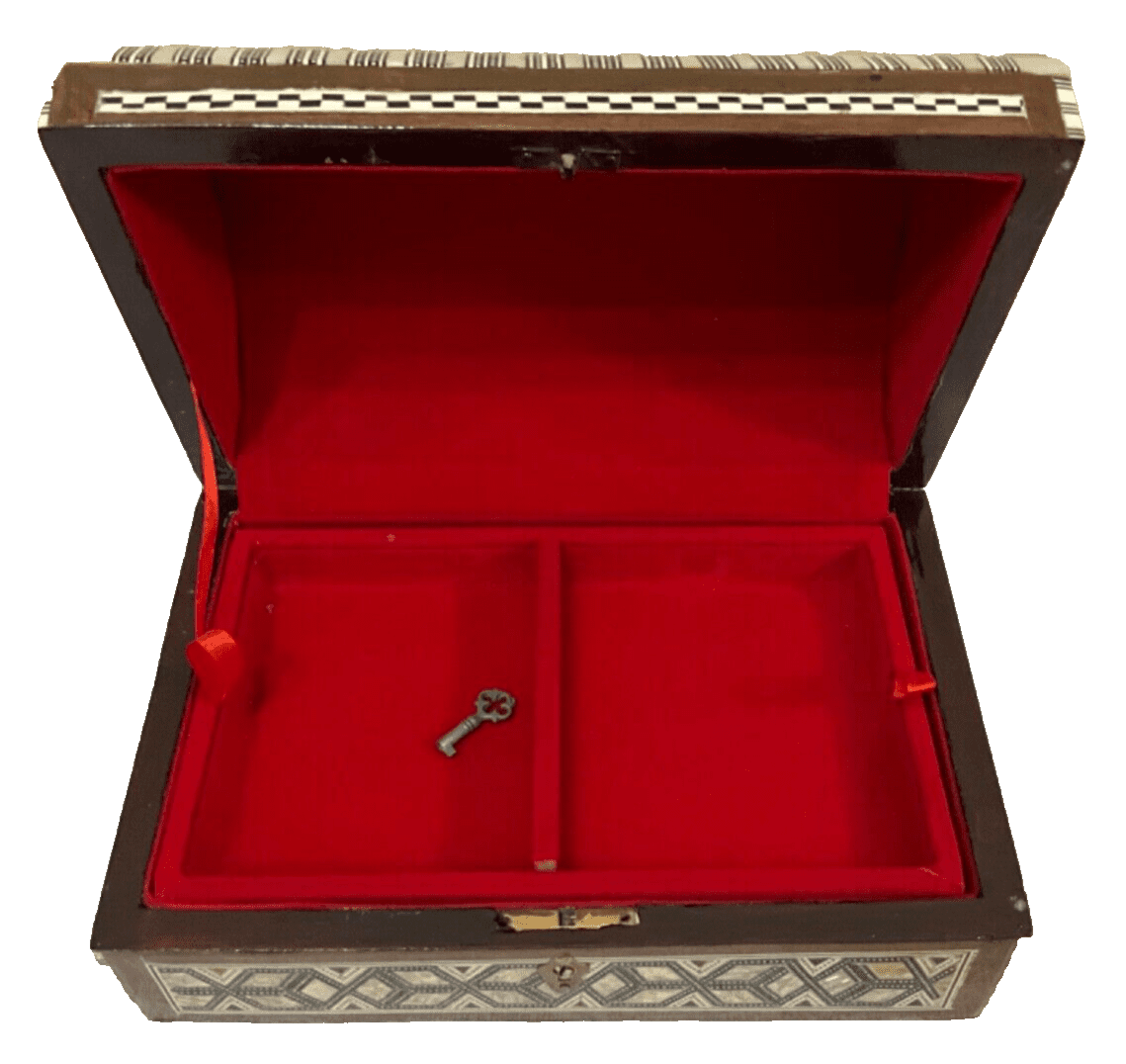 Handmade Wooden Jewelry Box Wood Trinket Storage Wood Box Mother of Pearl Inlay - Laila Hand Made Gifts