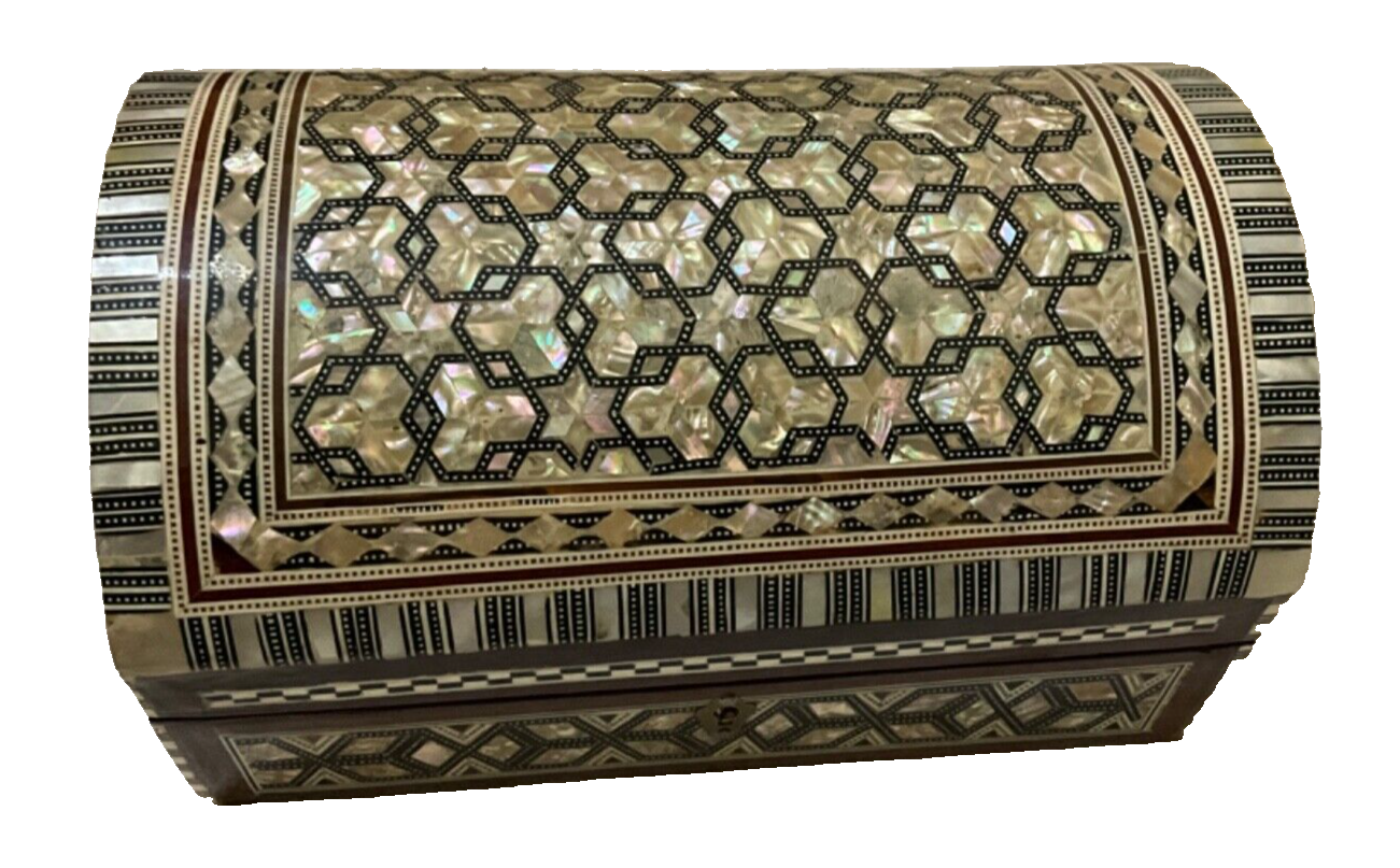 Handmade Wooden Jewelry Box Wood Trinket Storage Wood Box Mother of Pearl Inlay