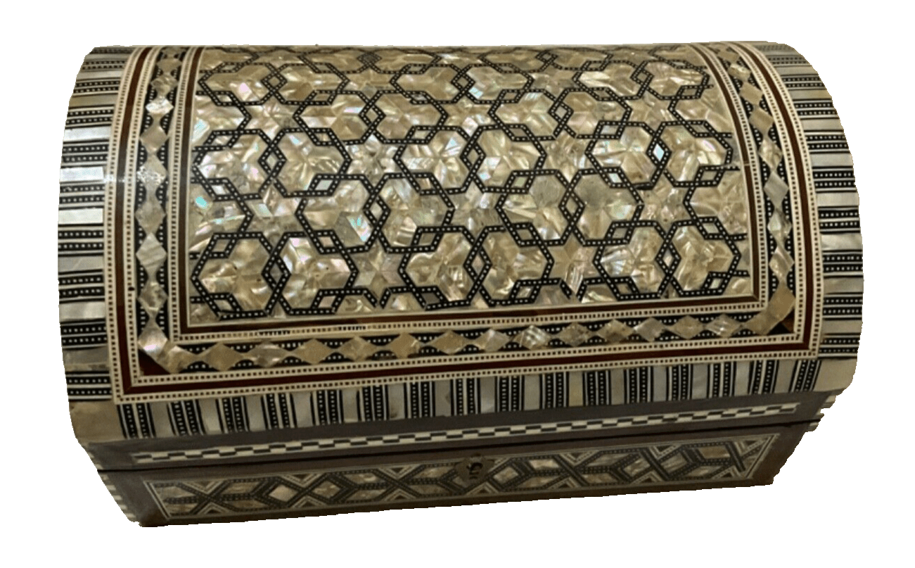 Handmade Wooden Jewelry Box Wood Trinket Storage Wood Box Mother of Pearl Inlay - Laila Hand Made Gifts