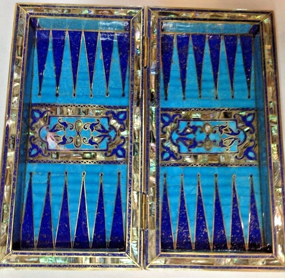 Handmade, Wooden Backgammon Board, Wood Chess Board, Mother of Pearl Inlay (12")