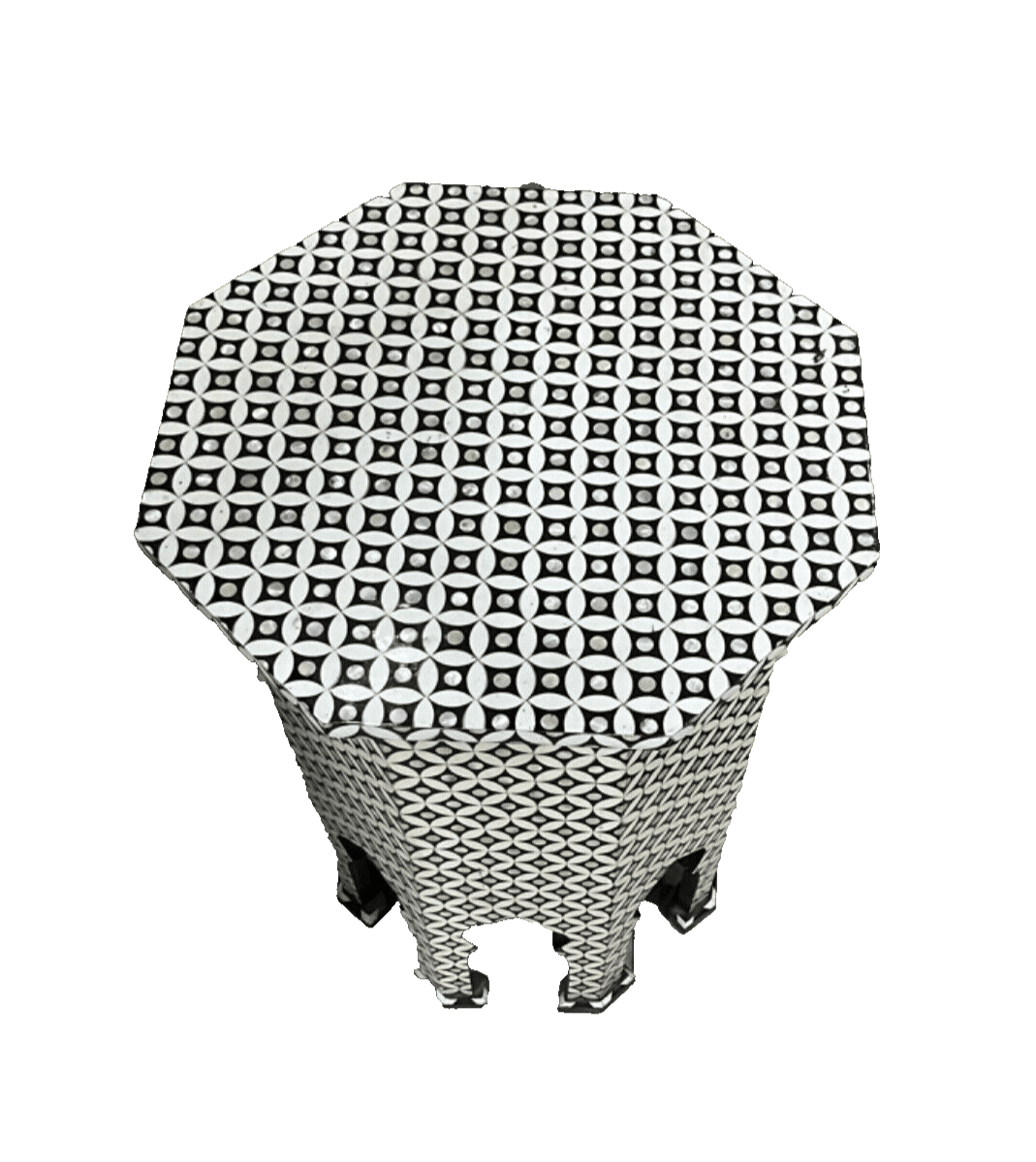 Handmade Wooden End Table Carving Wood Table Home Decor Mother of Pearl Inlay - Laila Hand Made Gifts