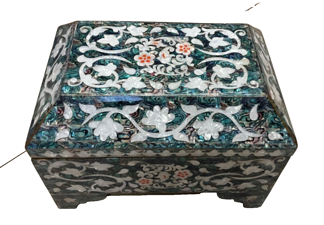 Handmade Wooden Jewelry Box Wood Trinket Storage Wood Box Mother of Pearl Inlay