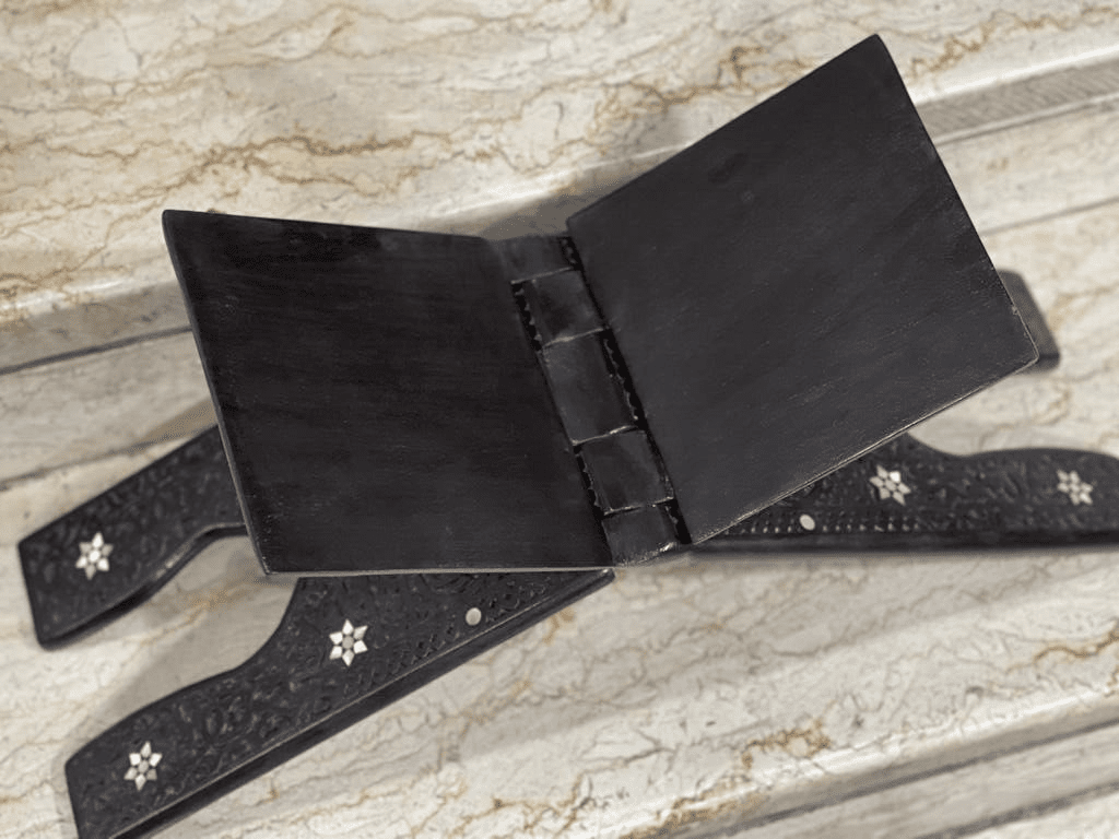 Handmade, Quran Stand, Wooden Book Stand, Islamic Home Decor, Inlaid Shell (22") - Laila Hand Made Gifts