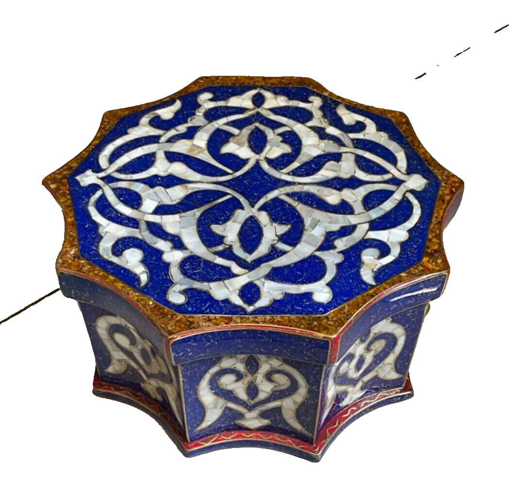 Handmade Wooden Jewelry Box Wood Trinket Storage Wood Box Mother of Pearl Inlay