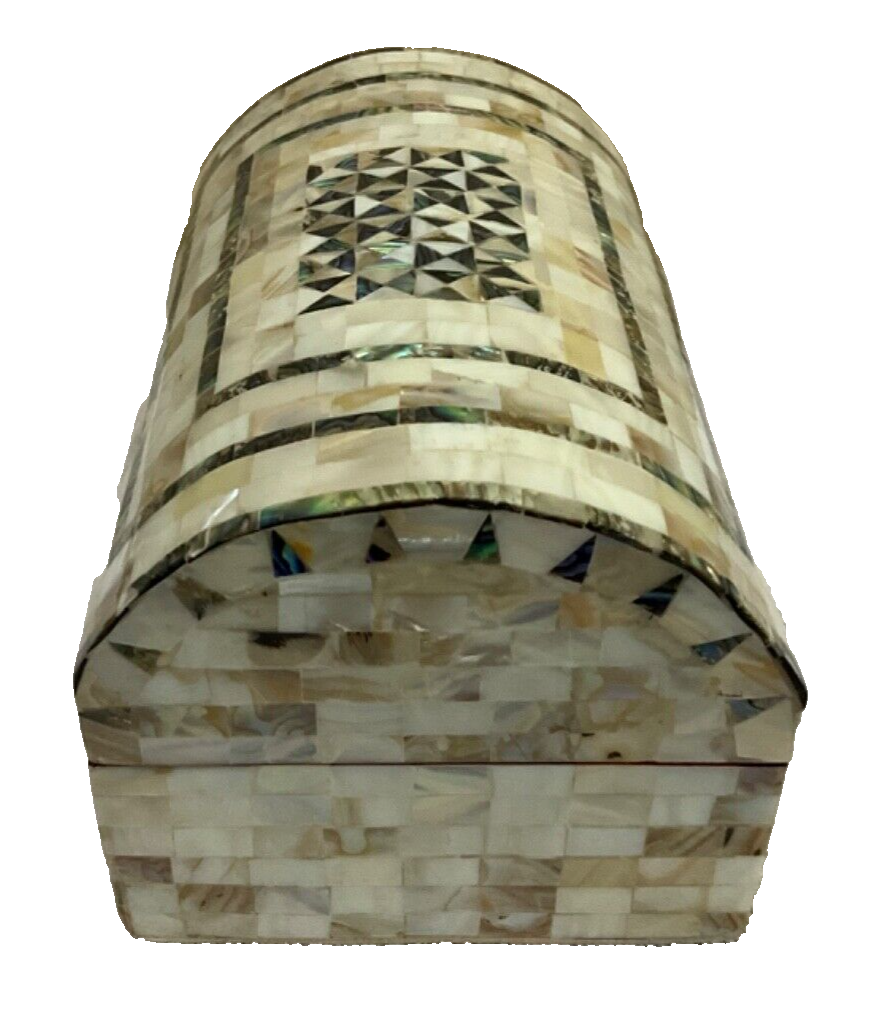 Handmade Wooden Jewelry Box Wood Trinket Storage Wood Box Mother of Pearl Inlay