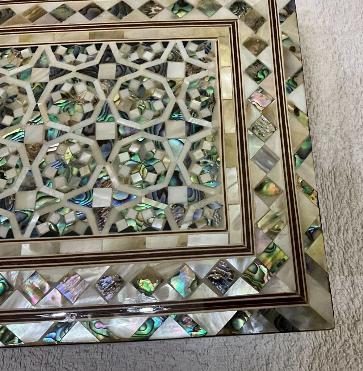 Handmade Wooden Jewelry Box Wood Trinket Storage Wood Box Mother of Pearl Inlay