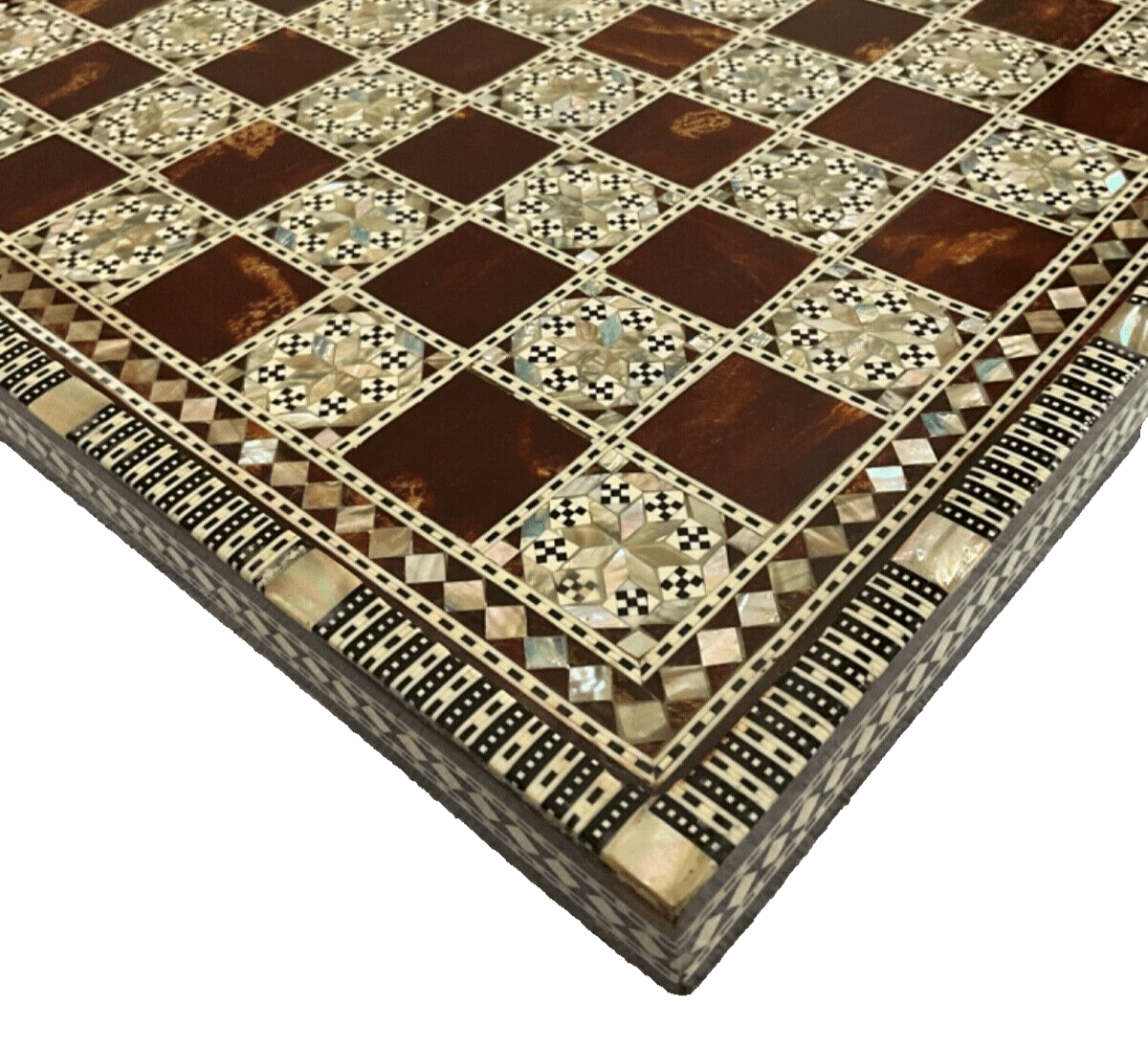 Handmade Wooden Chess Board, Wood Chess Board, Game Board, Mother of Pearl Inlay - Laila Hand Made Gifts