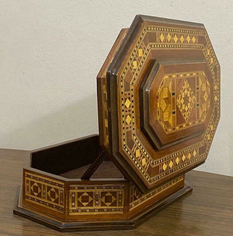 Handmade Wooden Box Wood Jewelry Box Storage Wooden Box Marquetry Mosaic Inlay