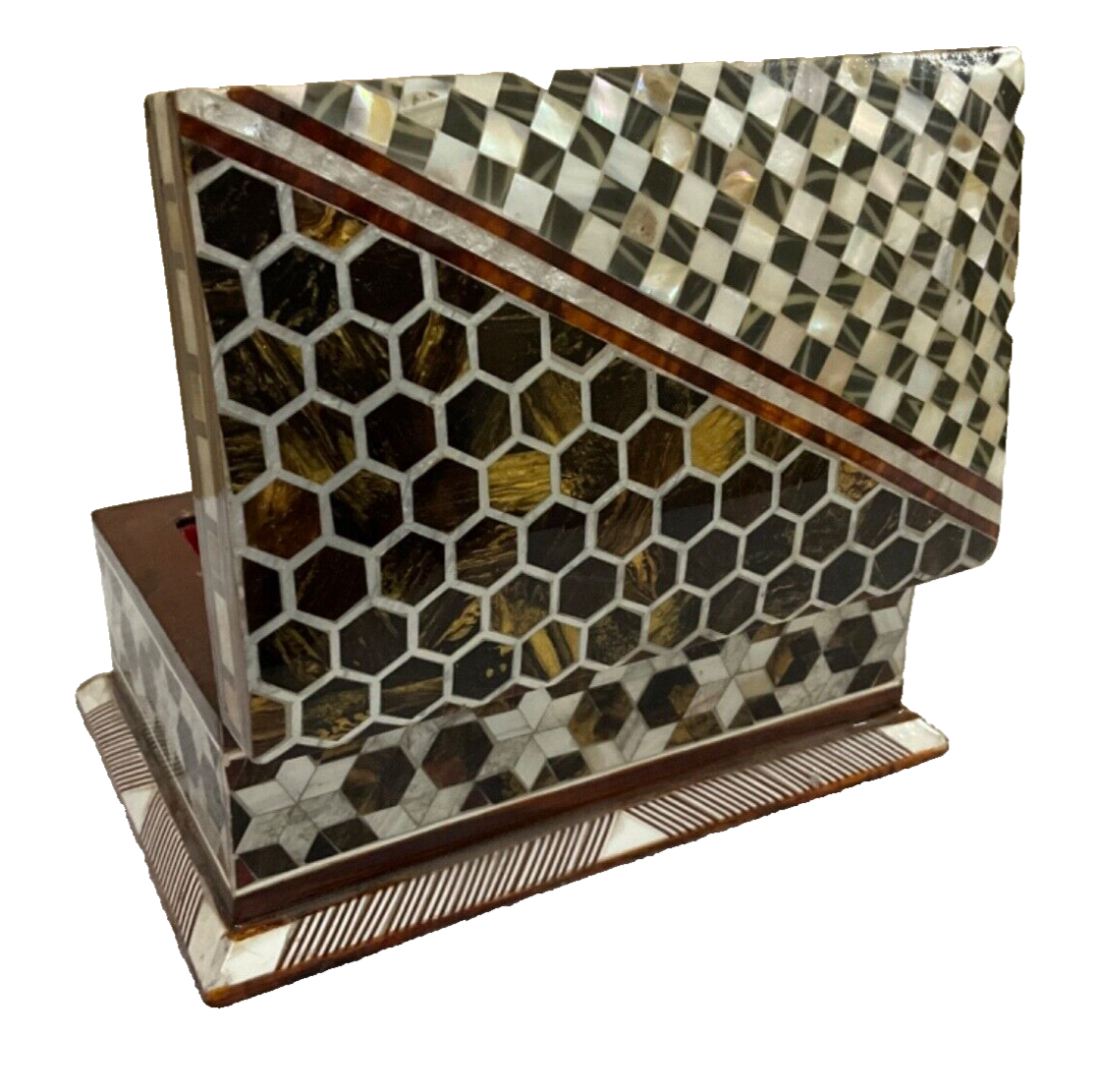 Handmade Wooden Jewelry Box Wood Trinket Storage Wood Box Mother of Pearl Inlay