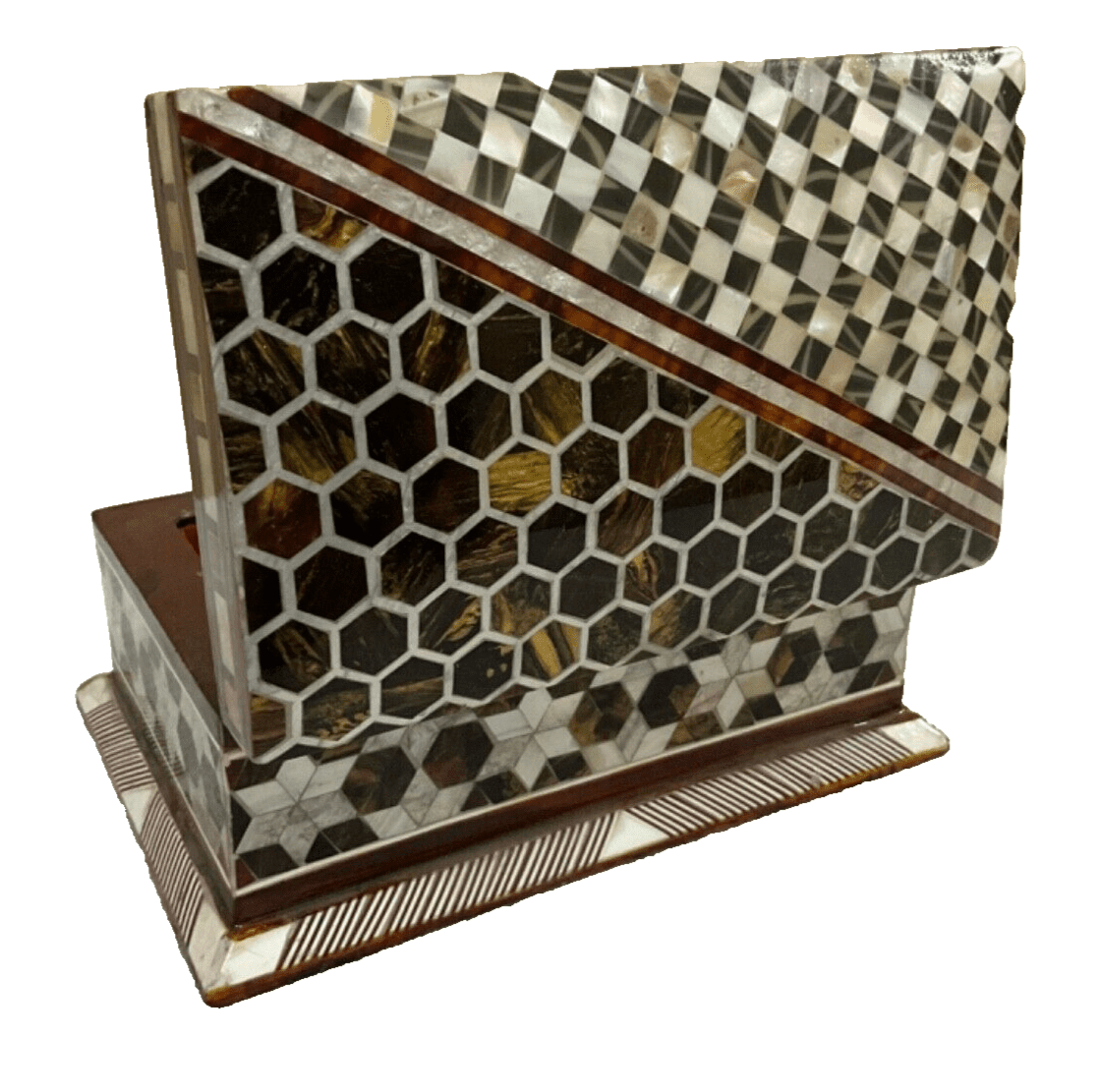 Handmade Wooden Jewelry Box Wood Trinket Storage Wood Box Mother of Pearl Inlay - Laila Hand Made Gifts