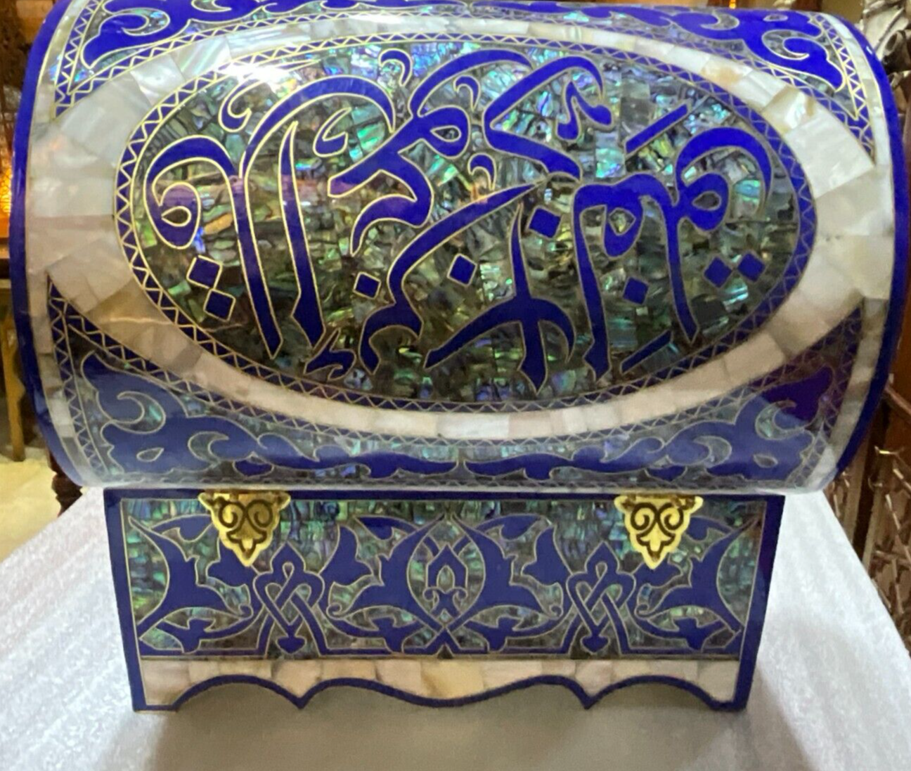 Handmade Wooden Jewelry Box Wood Trinket Storage Wood Box Mother of Pearl Inlay - Laila Hand Made Gifts