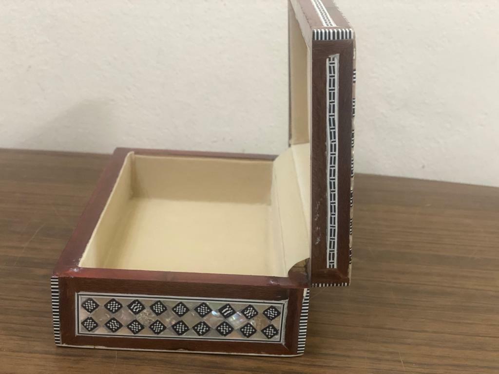Handmade Wooden Jewelry Box Wood Trinket Storage Wood Box Mother of Pearl Inlay