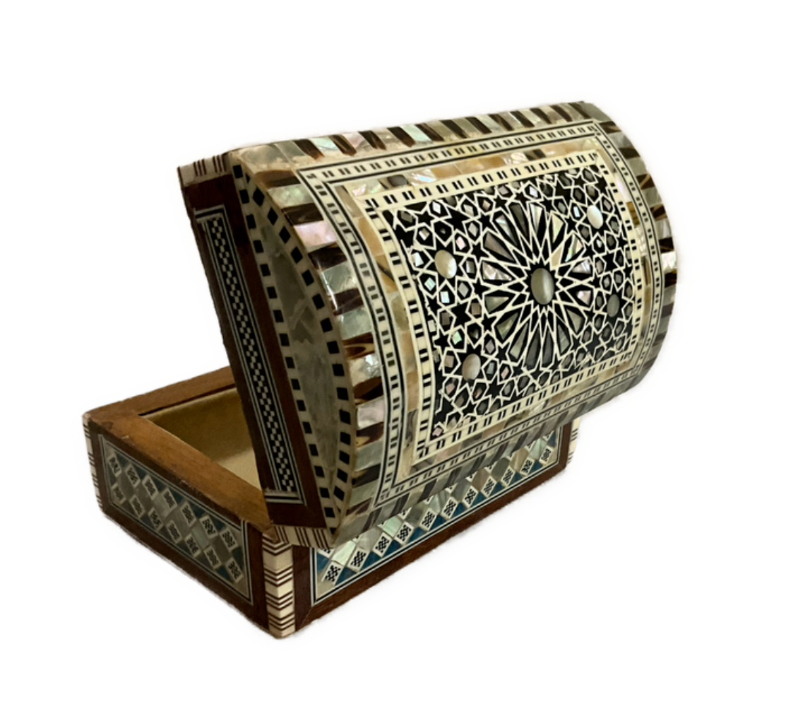 Handmade Wooden Jewelry Box Wood Trinket Storage Wood Box Mother of Pearl Inlay