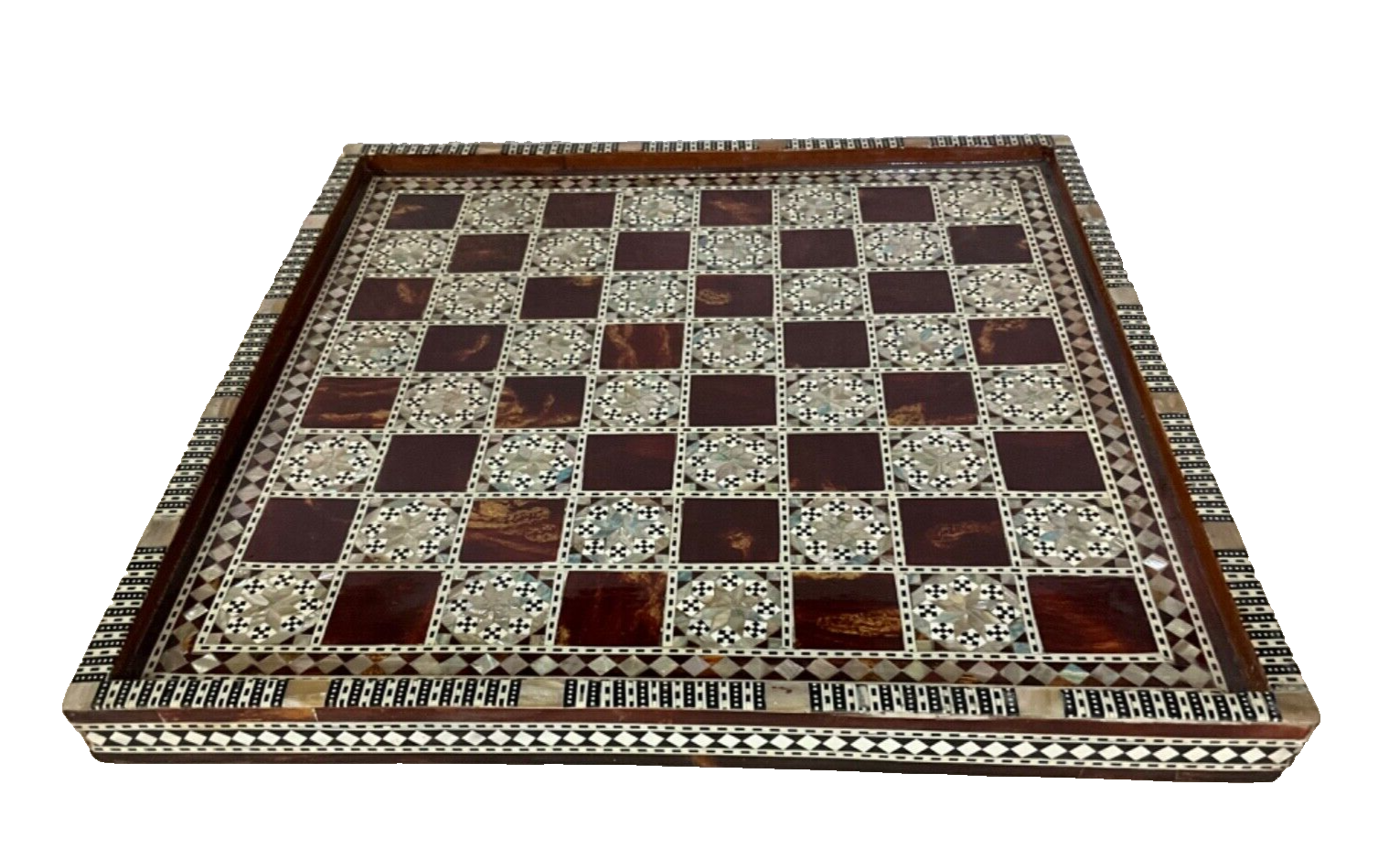 Handmade Wooden Chess Board, Wood Chess Board, Game Board, Mother of Pearl Inlay