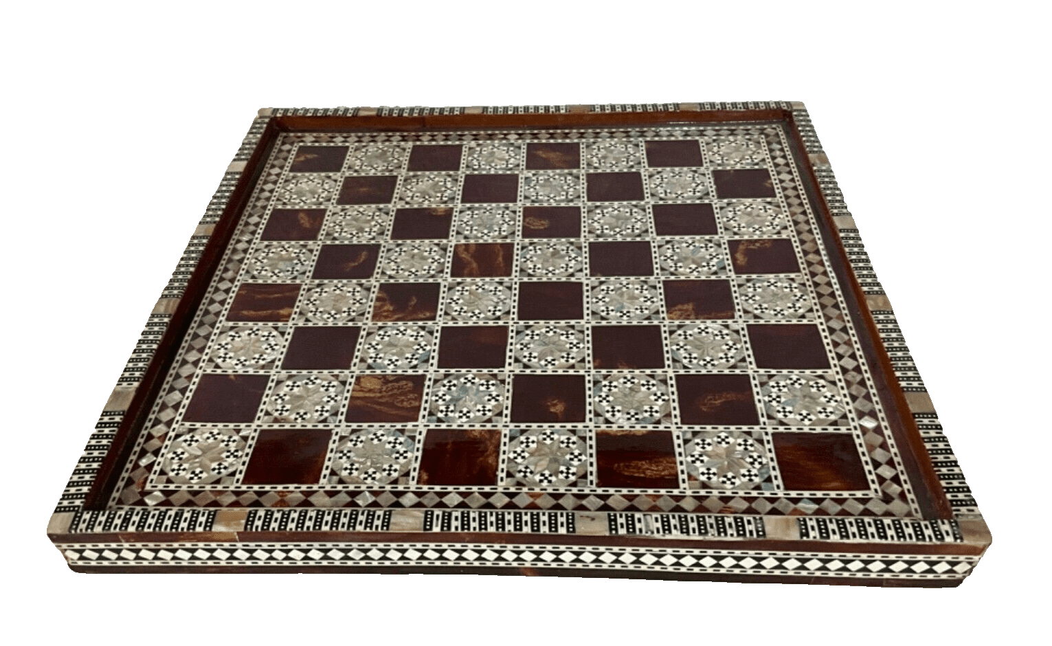 Handmade Wooden Chess Board, Wood Chess Board, Game Board, Mother of Pearl Inlay - Laila Hand Made Gifts