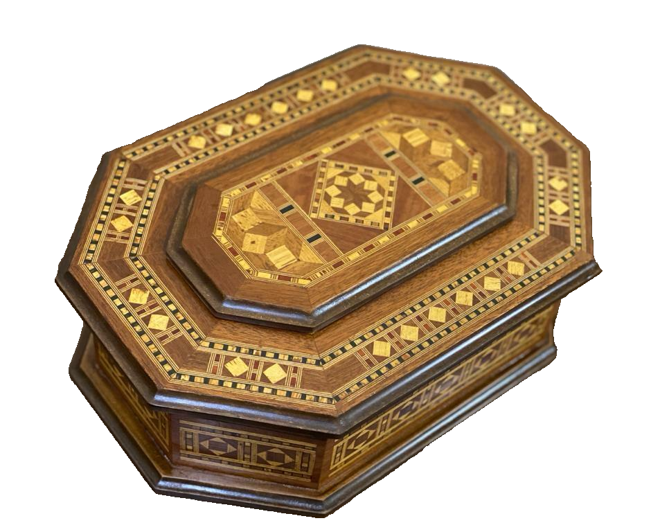 Handmade Wooden Box Wood Jewelry Box Storage Wooden Box Marquetry Mosaic Inlay