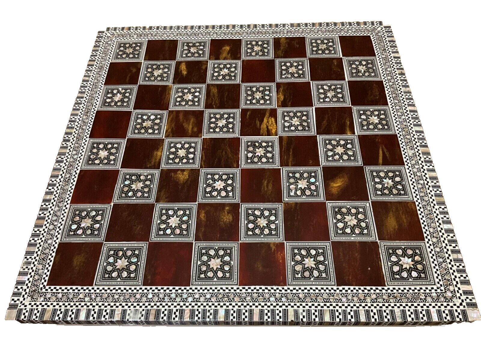 Handmade Wooden Chess Board Wood Chess Board Game Board Mother of Pearl Inlay
