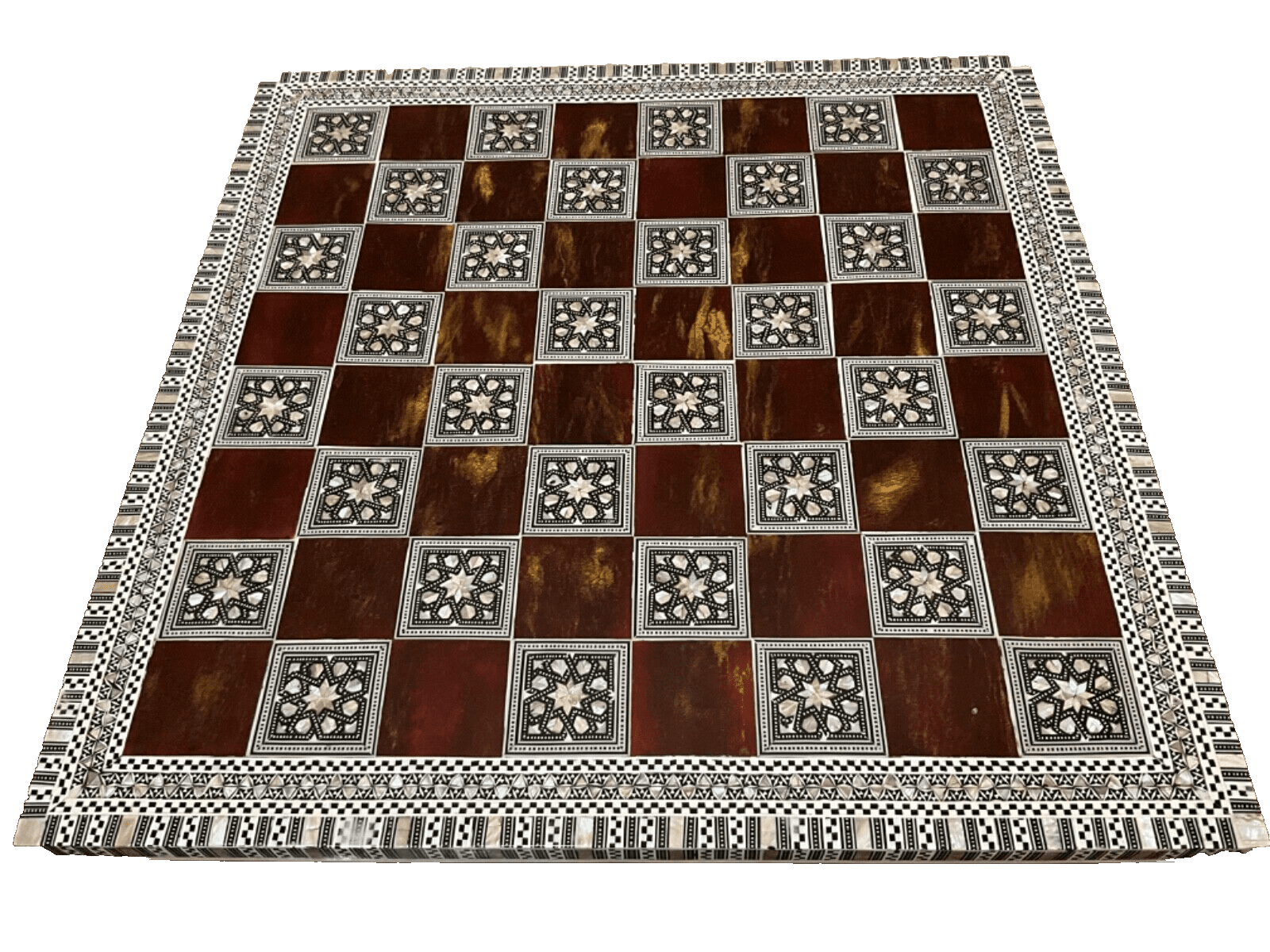 Handmade Wooden Chess Board Wood Chess Board Game Board Mother of Pearl Inlay - Laila Hand Made Gifts