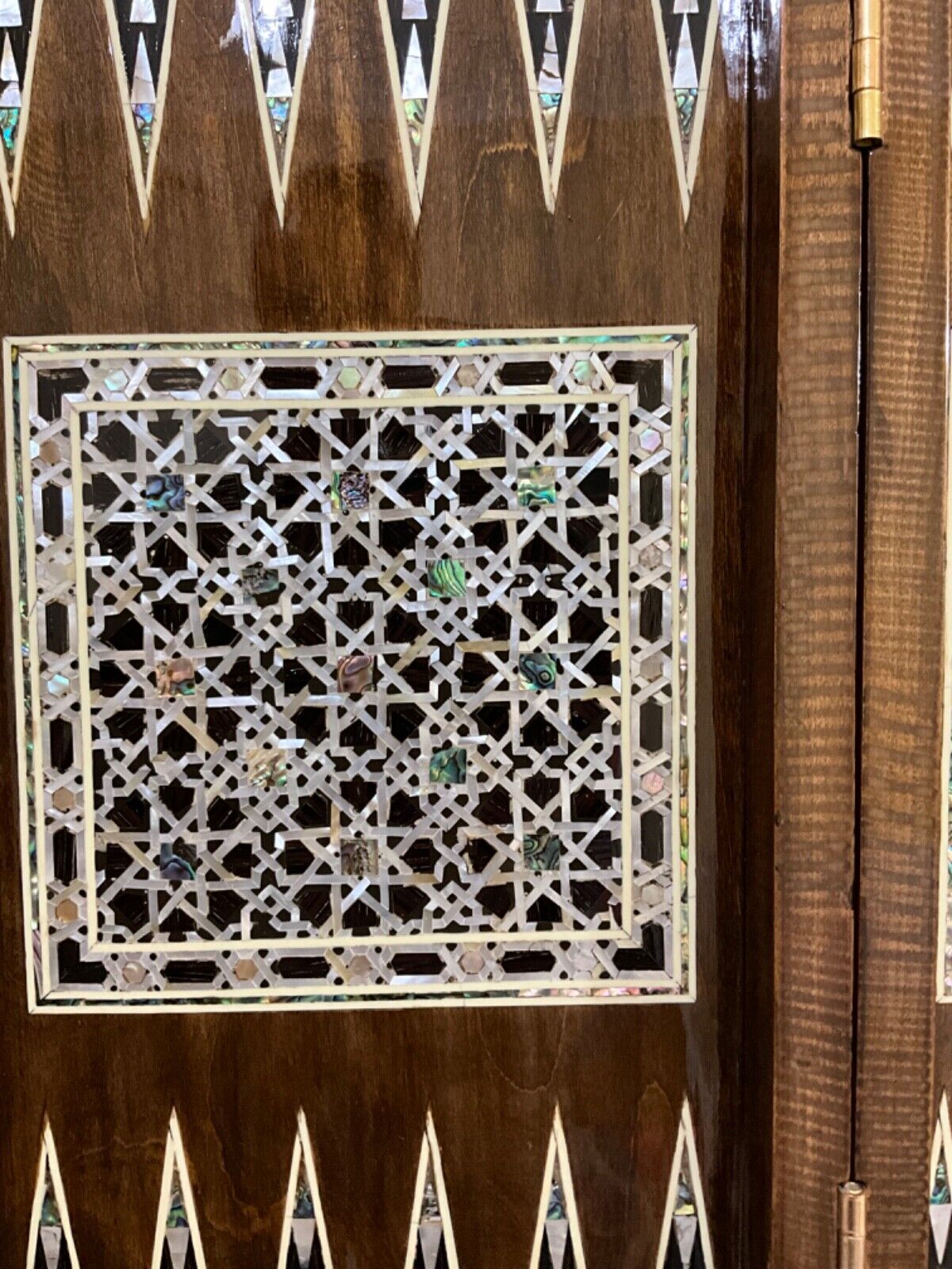 Handmade, Wooden Backgammon Board, Wood Chess Board, Mother of Pearl Inlay (20")
