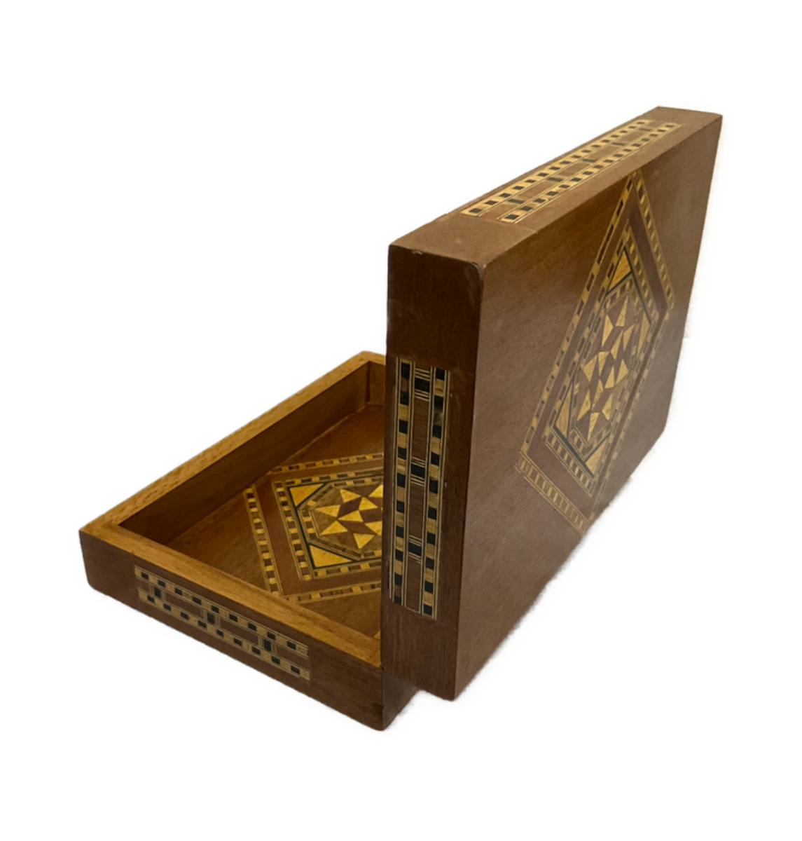 Handmade Wooden Jewelry Box Wood Trinket Storage Wood Box Marquetry Mosaic Inlay