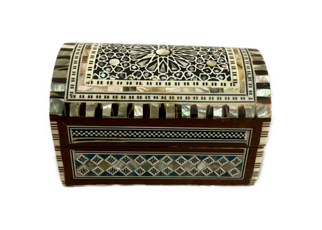 Handmade Wooden Jewelry Box Wood Trinket Storage Wood Box Mother of Pearl Inlay