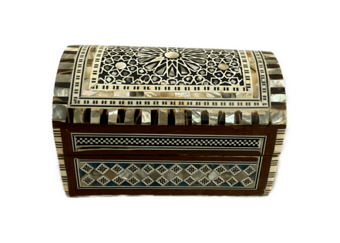 Handmade Wooden Jewelry Box Wood Trinket Storage Wood Box Mother of Pearl Inlay - Laila Hand Made Gifts