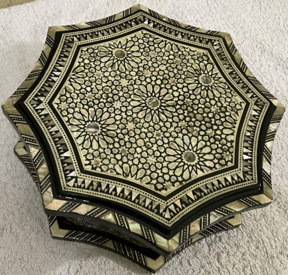 Handmade Wooden Jewelry Box Wood Trinket Storage Wood Box Mother of Pearl Inlay - Laila Hand Made Gifts