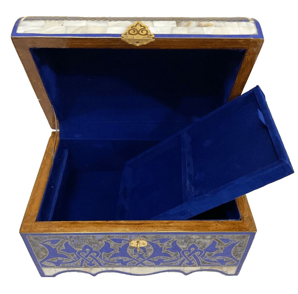 Handmade Wooden Jewelry Box Wood Trinket Storage Wood Box Mother of Pearl Inlay - Laila Hand Made Gifts