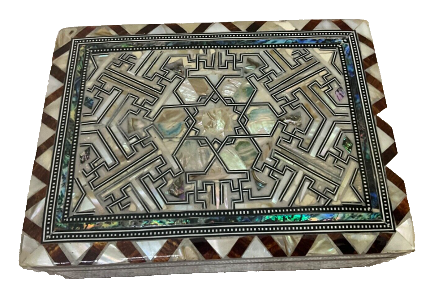 Handmade Wooden Jewelry Box Wood Trinket Storage Wood Box Mother of Pearl Inlay